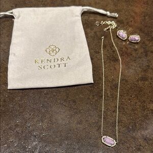 Kendra Scott Gold and Pink Jewelry Set